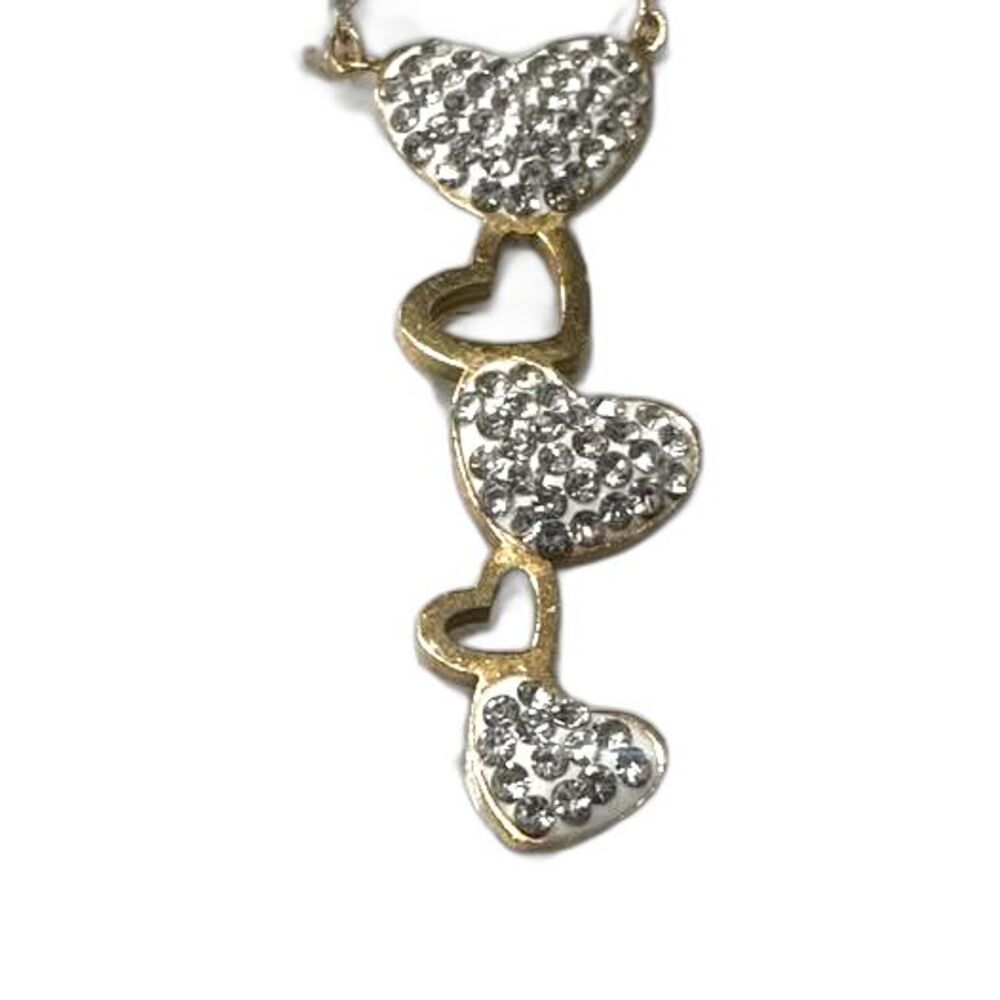 Elegant gold and silver color, stainless steel heart pendant necklace